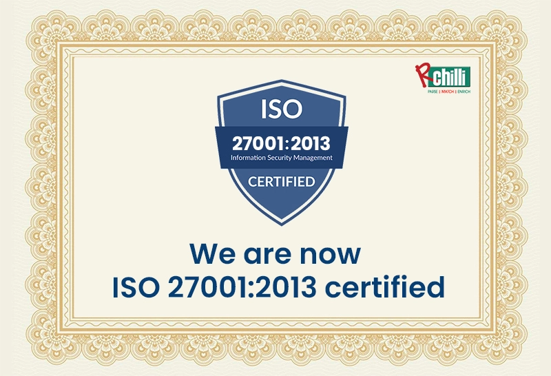 RChilli is ISO Certified