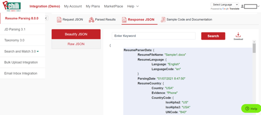 Parse resumes & get JSON data